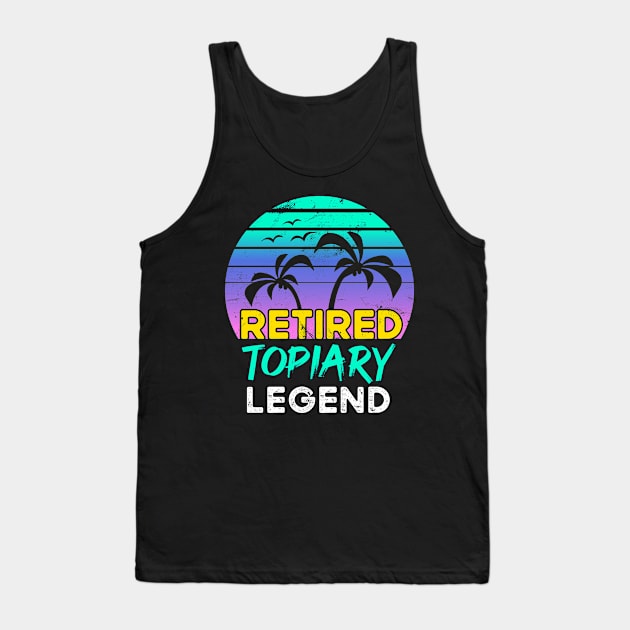 Retired Topiary Legend Retirement Gift 80's Retro Tank Top by qwertydesigns